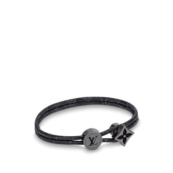 Louis Vuitton Catch It Leather Gray Monogram Bracelet with Box - Picture 1 of 13